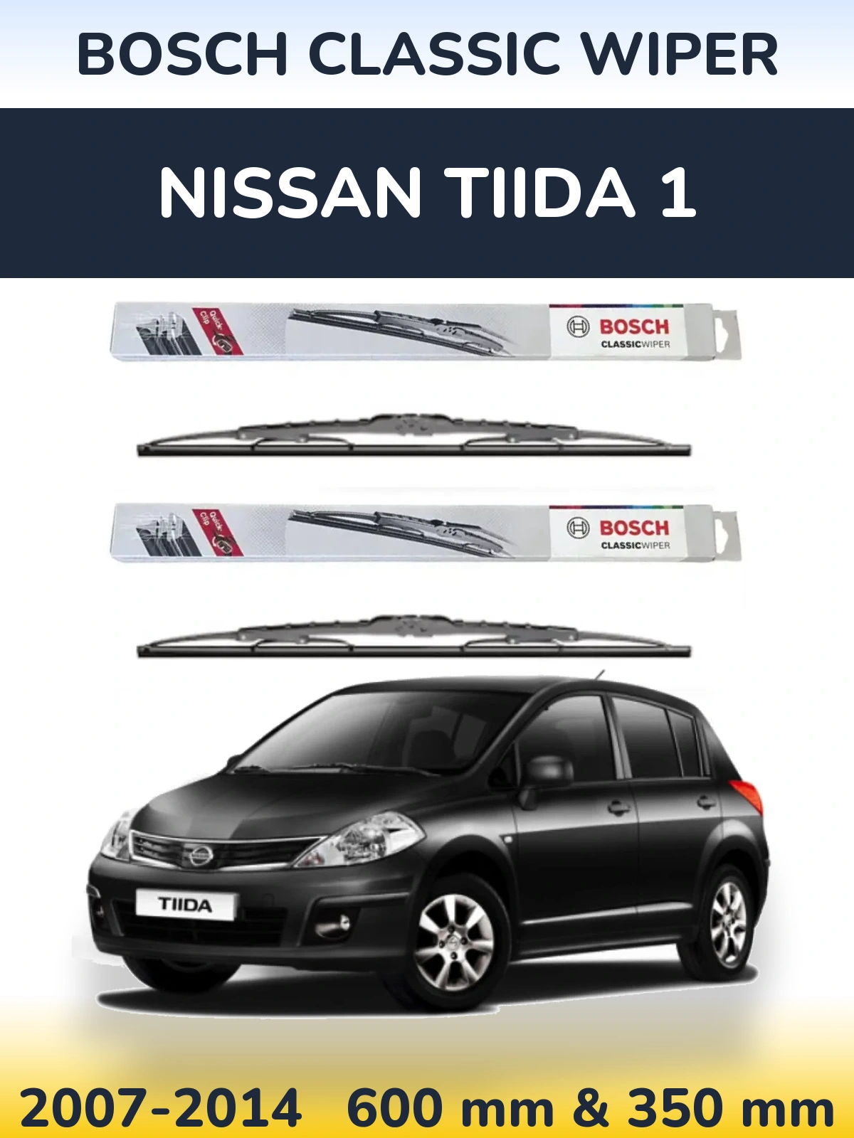 Torkarblad BOSCH Classic Wiper för Nissan Tiida 1