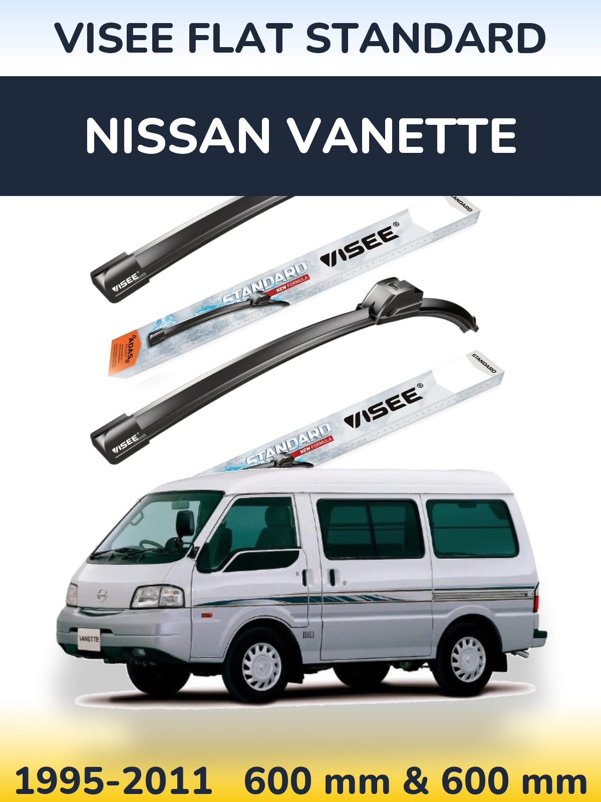 Torkarblad VISEE FLAT STANDARD för Nissan Vanette