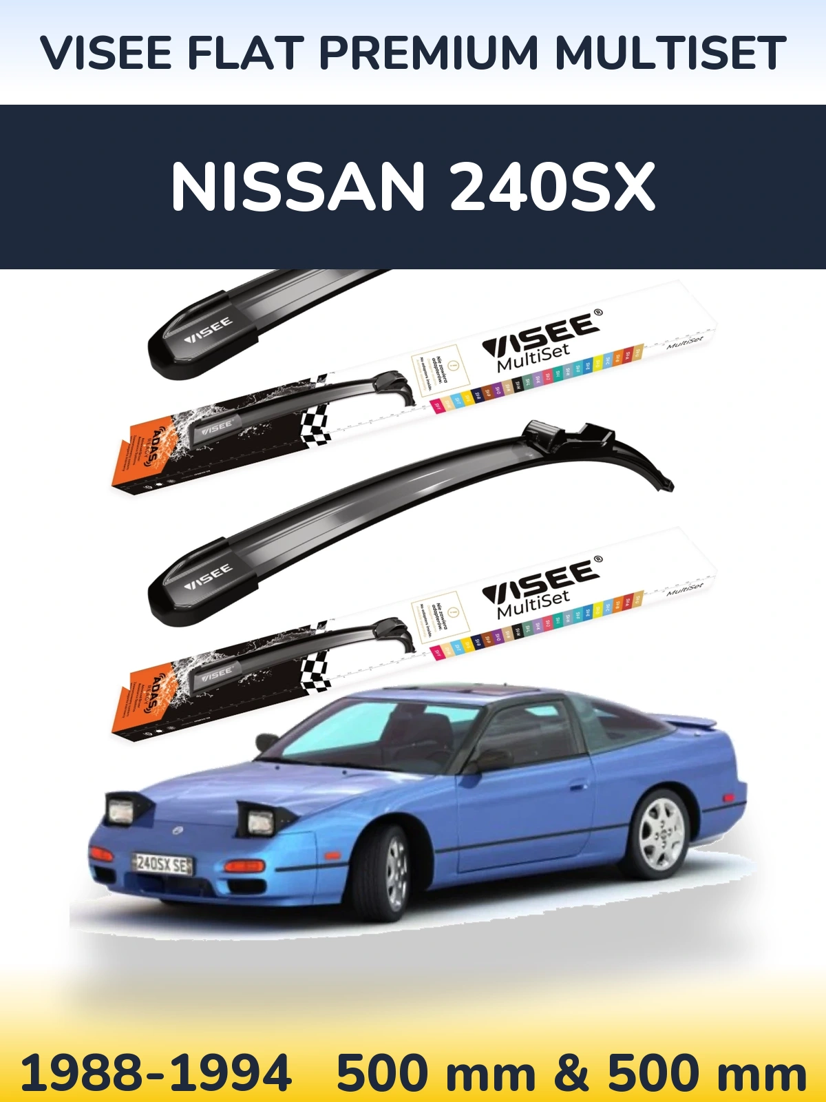 Torkarblad VISEE FLAT PREMIUM MultiSet för Nissan 240SX