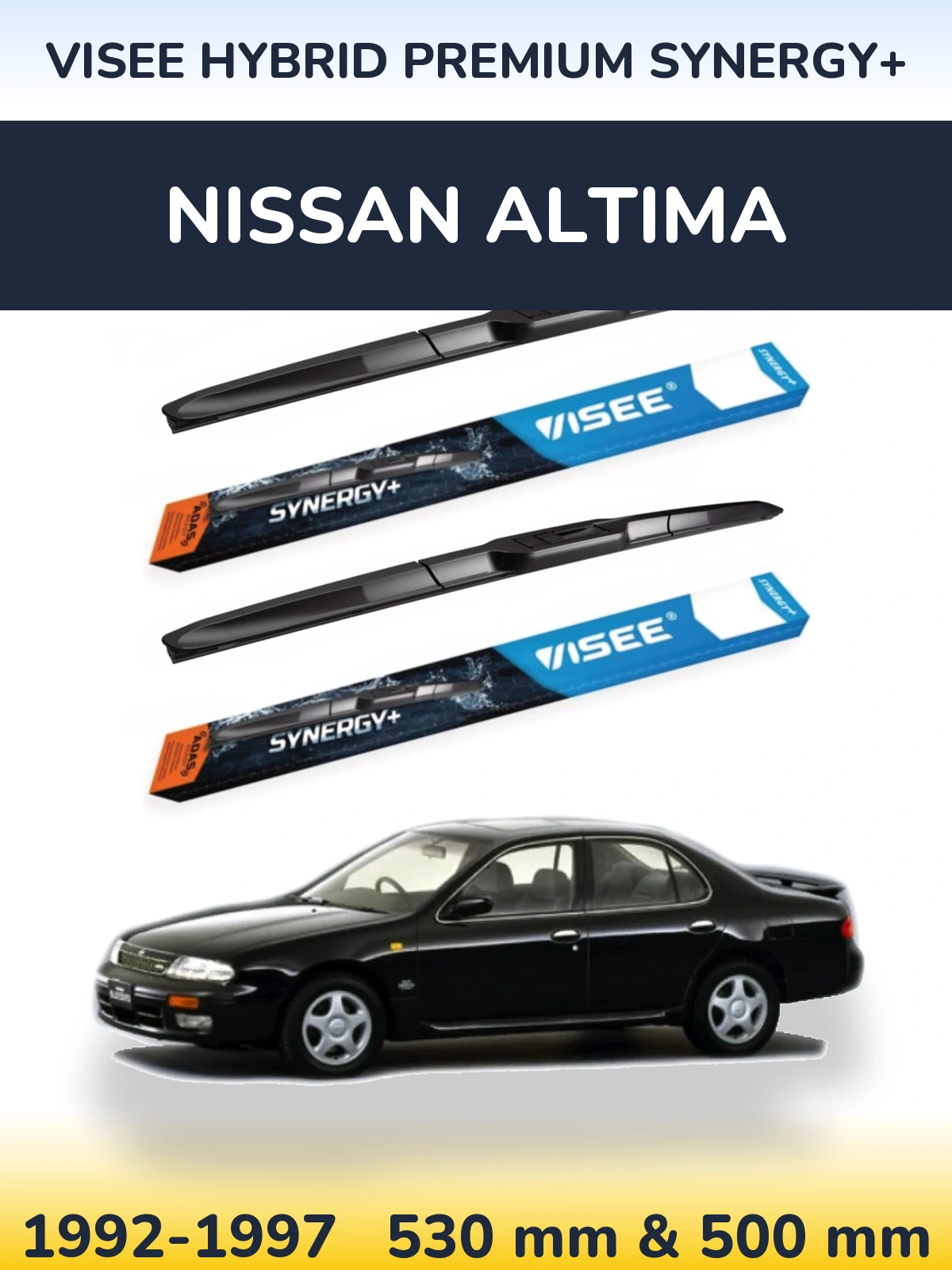 Комплект передніх щіток VISEE HYBRID PREMIUM SYNERGY+ 530 & 500 мм для Nissan Altima 1992-1997