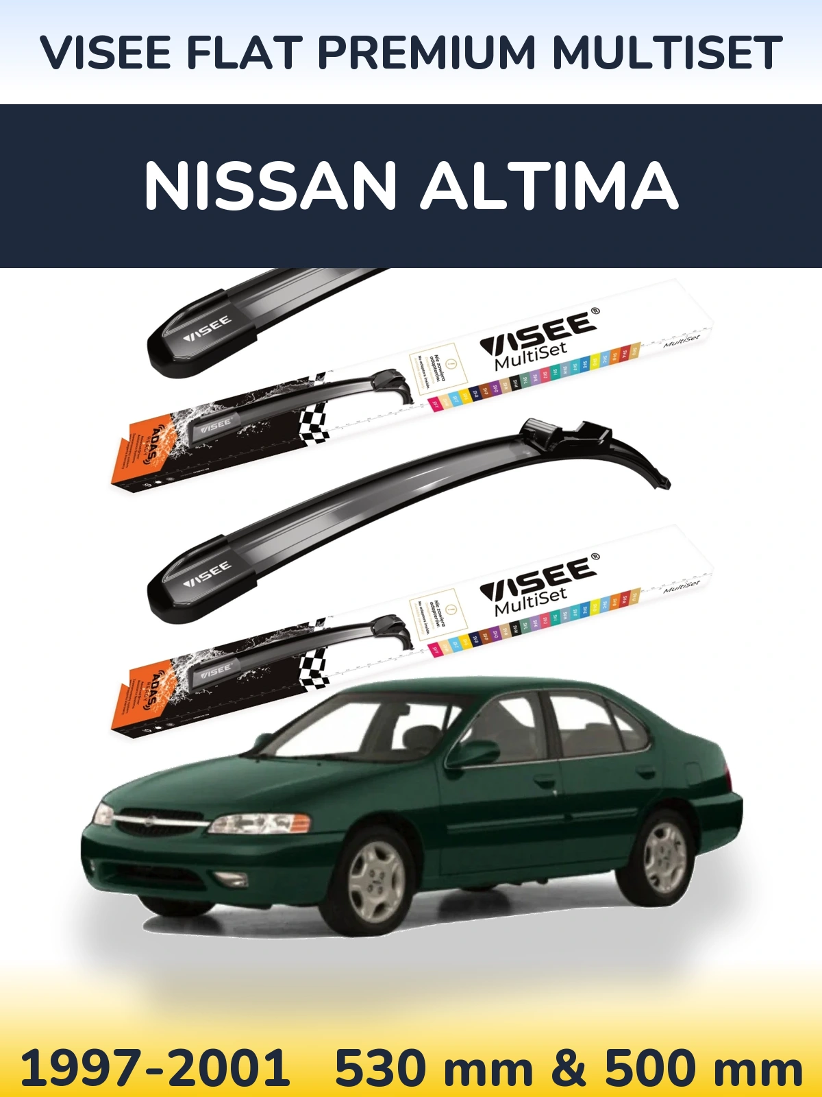 Torkarblad VISEE FLAT PREMIUM MultiSet för Nissan Altima