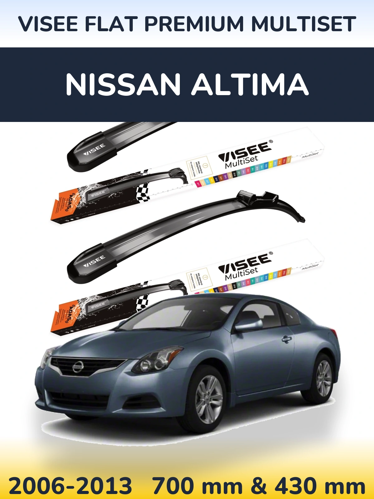 Torkarblad VISEE FLAT PREMIUM MultiSet för Nissan Altima