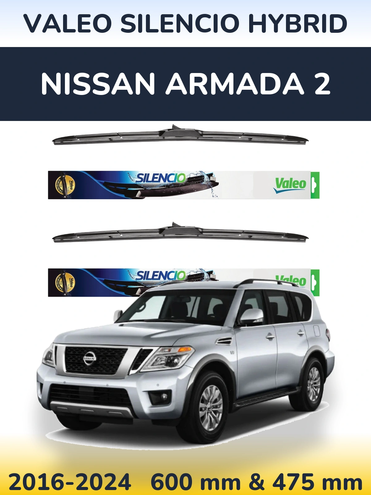 Torkarblad Valeo Silencio Hybrid för Nissan Armada 2