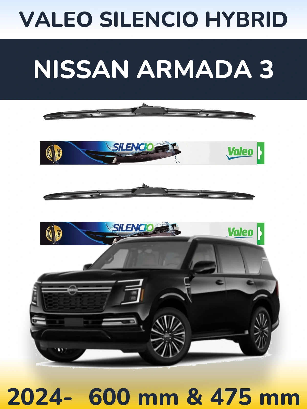Torkarblad Valeo Silencio Hybrid för Nissan Armada 3