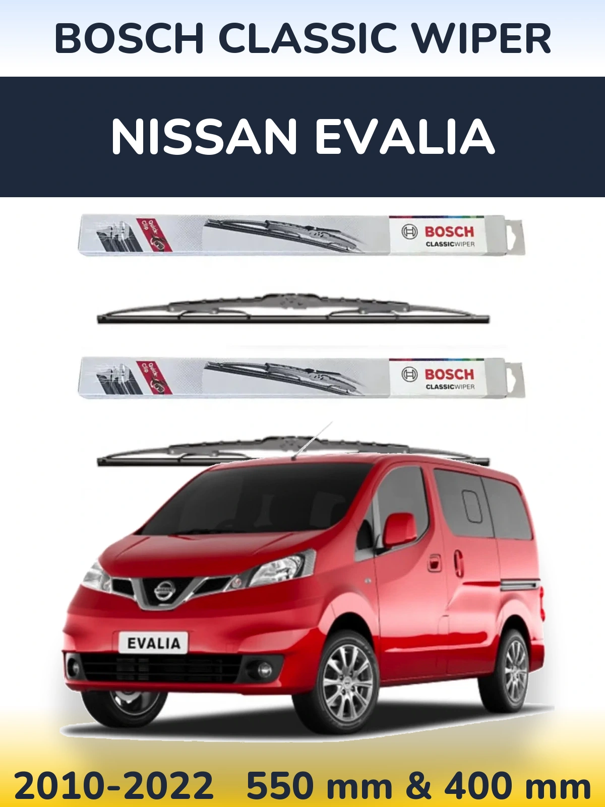 Torkarblad BOSCH Classic Wiper för Nissan Evalia