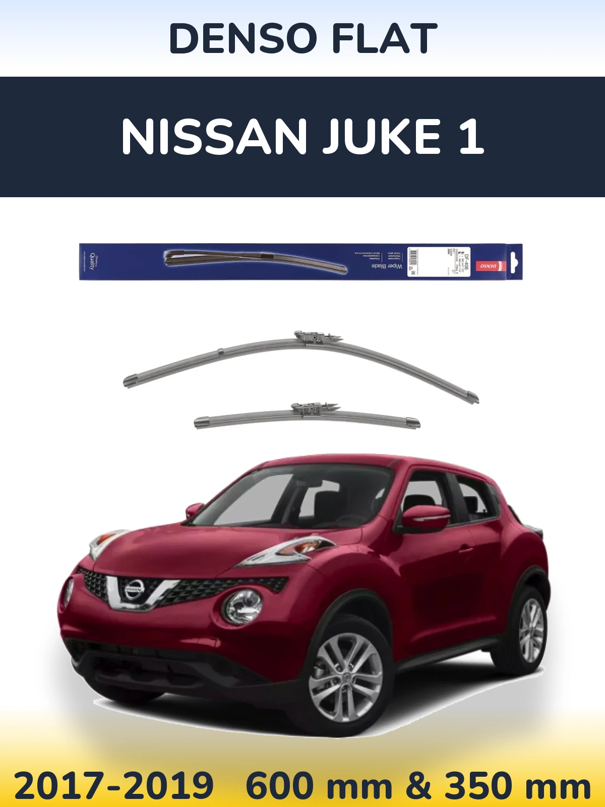 Front wiper blade set Denso Flat 580 & 350 mm for Nissan Juke 1 2017-2019