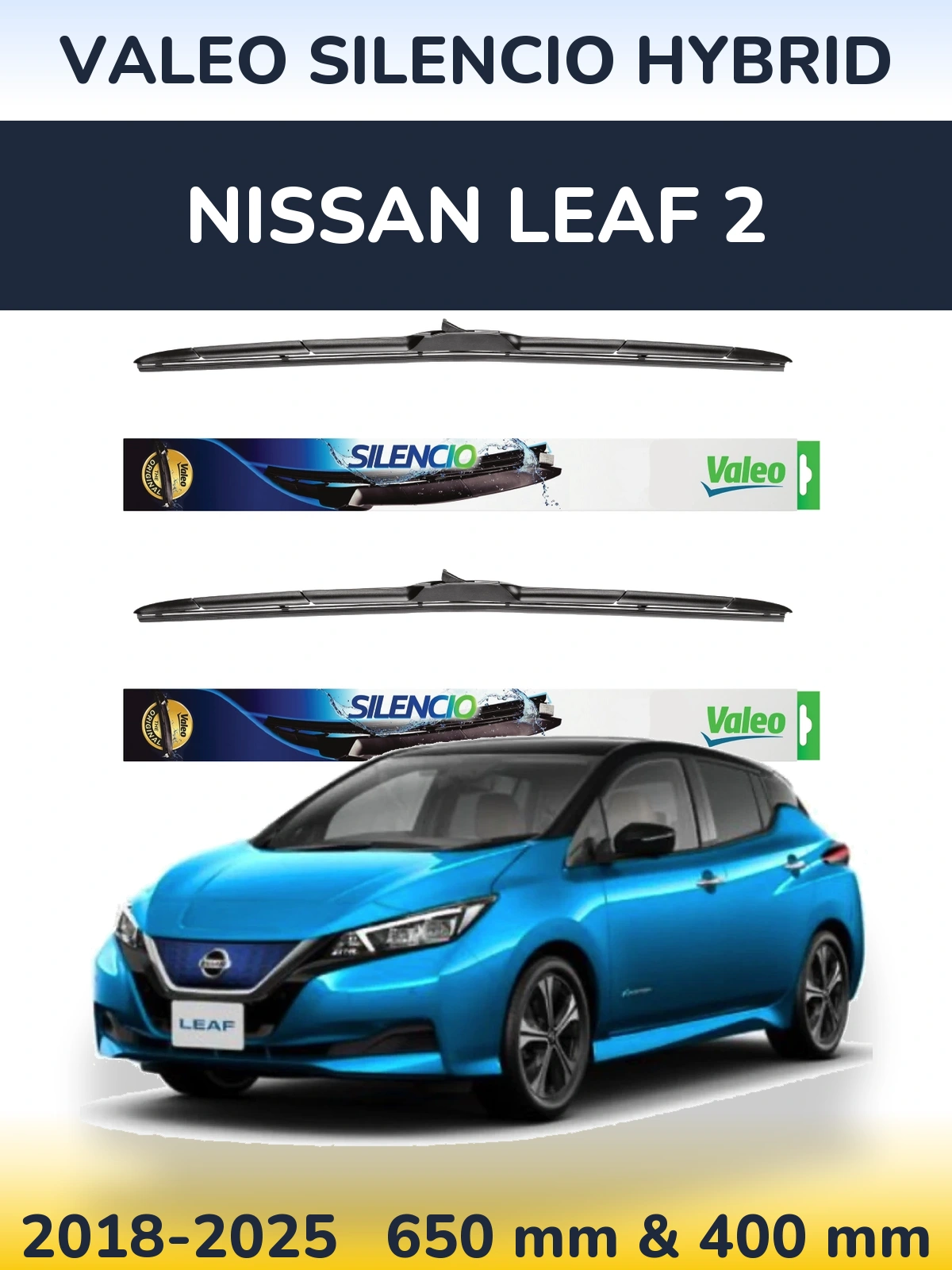 Torkarblad Valeo Silencio Hybrid för Nissan Leaf 2