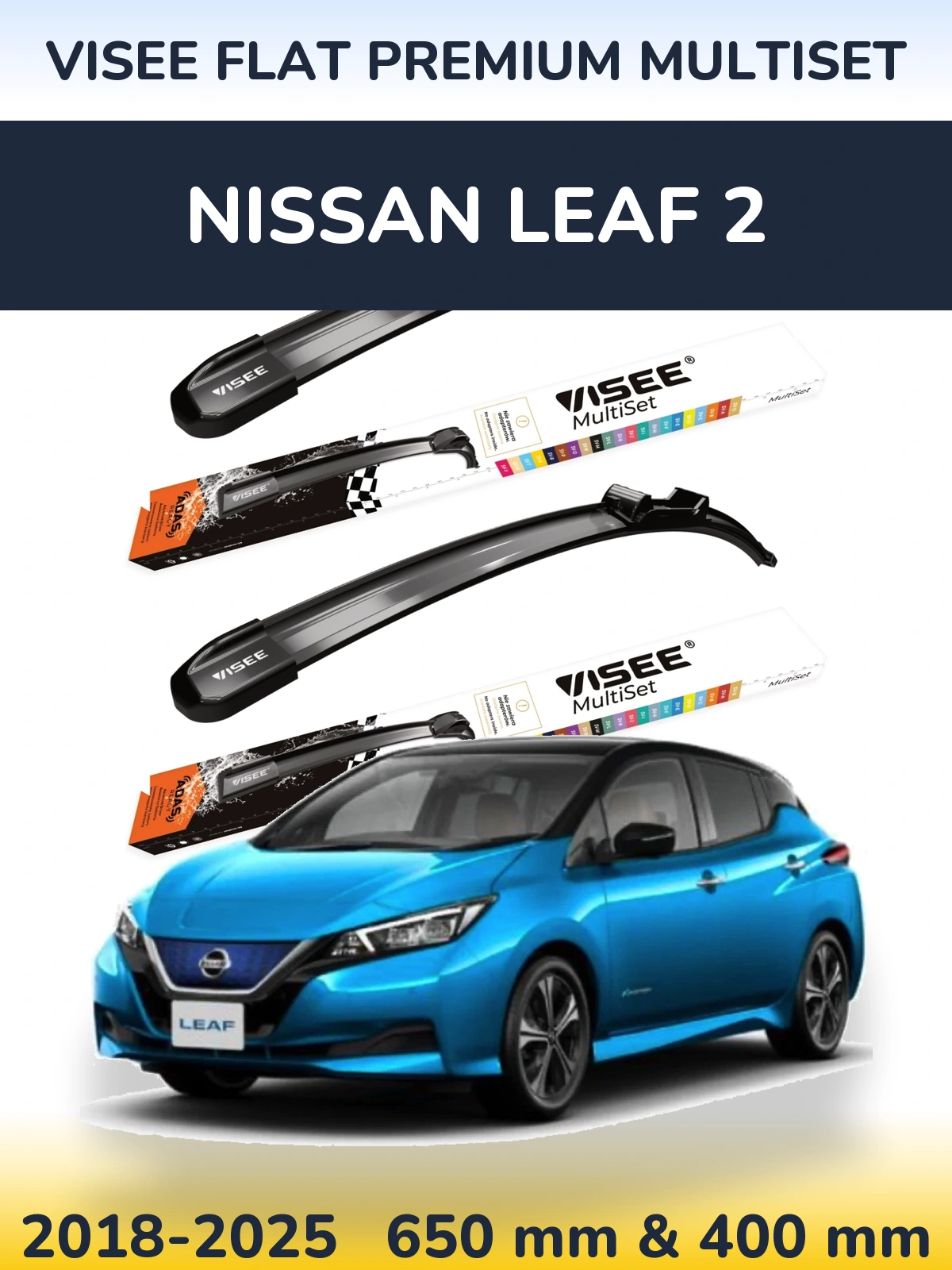 Torkarblad VISEE FLAT PREMIUM MultiSet för Nissan Leaf 2