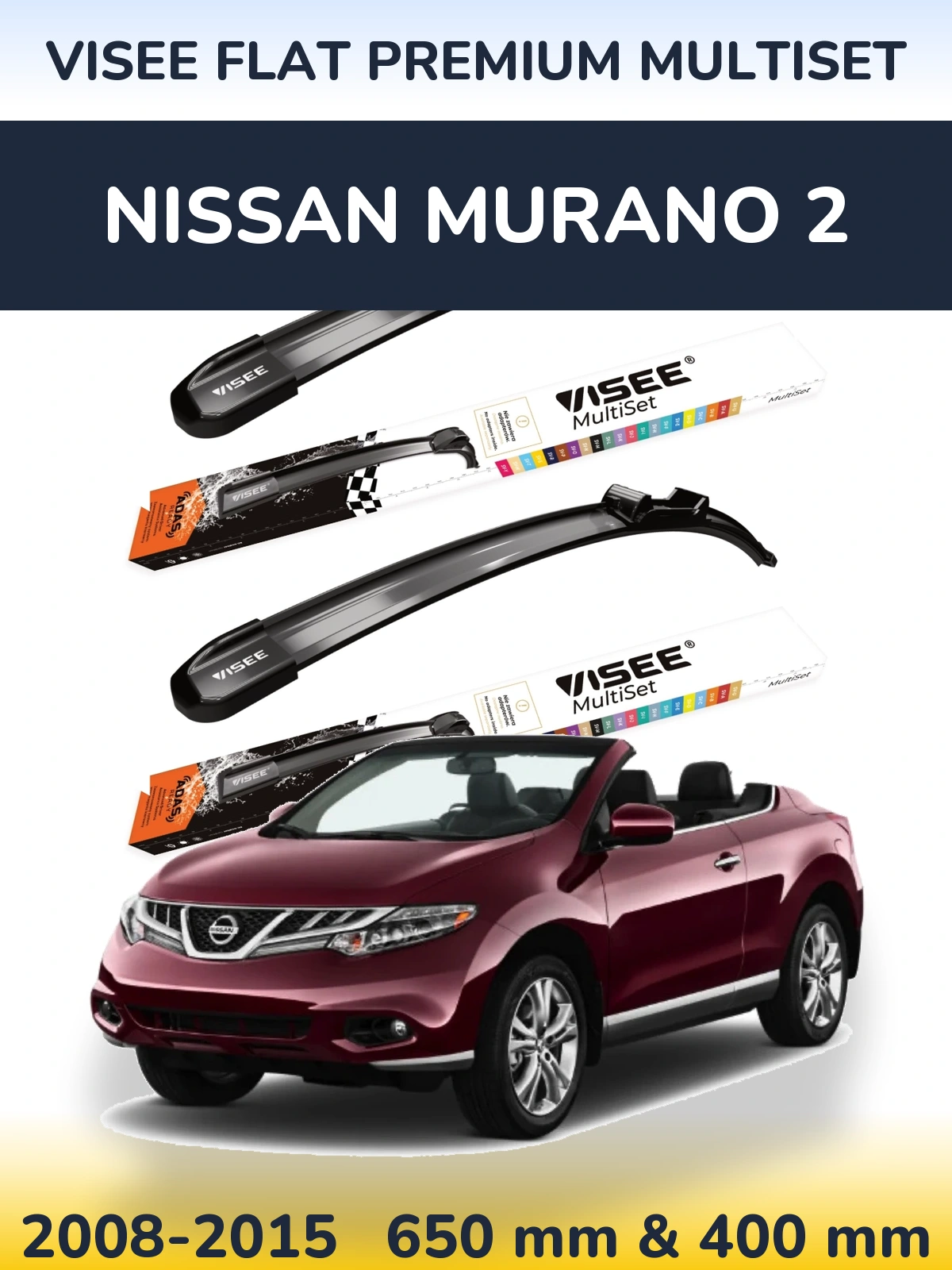 Torkarblad VISEE FLAT PREMIUM MultiSet för Nissan Murano 2