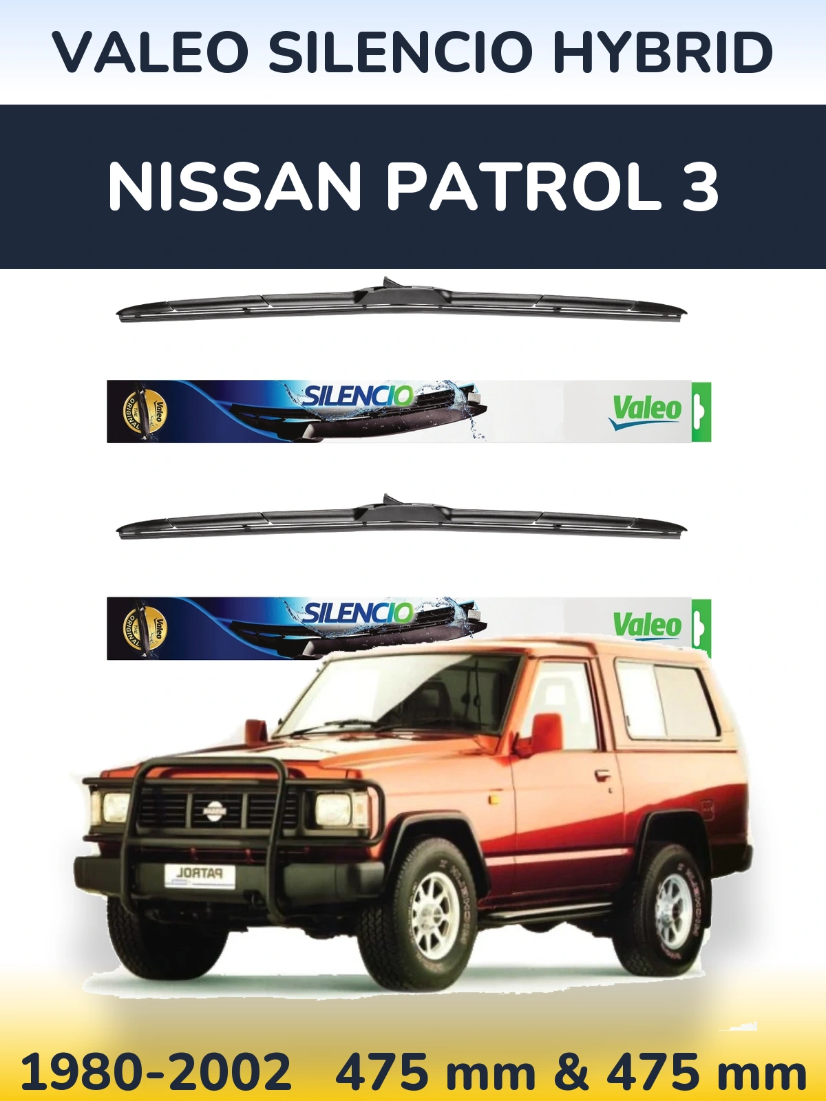 Torkarblad Valeo Silencio Hybrid för Nissan Patrol 3