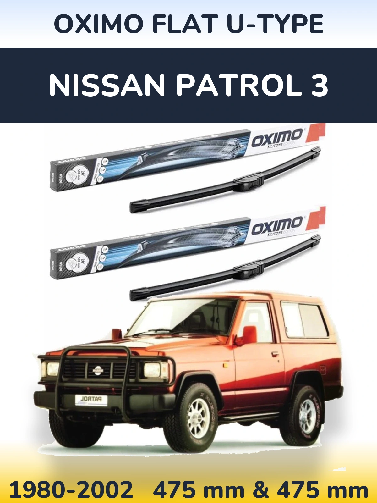 Torkarblad Oximo Flat U-type för Nissan Patrol 3