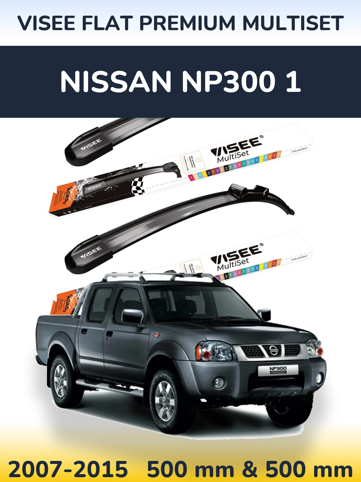 Torkarblad VISEE FLAT PREMIUM MultiSet för Nissan NP300 1