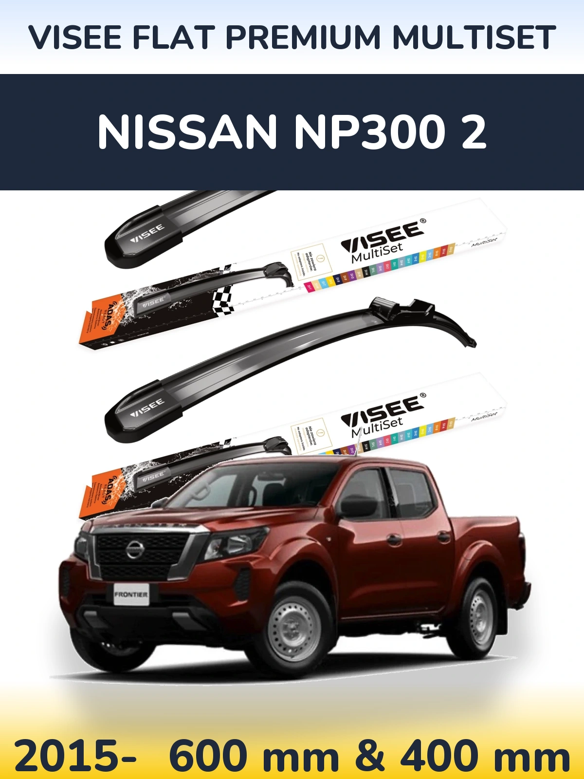 Torkarblad VISEE FLAT PREMIUM MultiSet för Nissan NP300 2