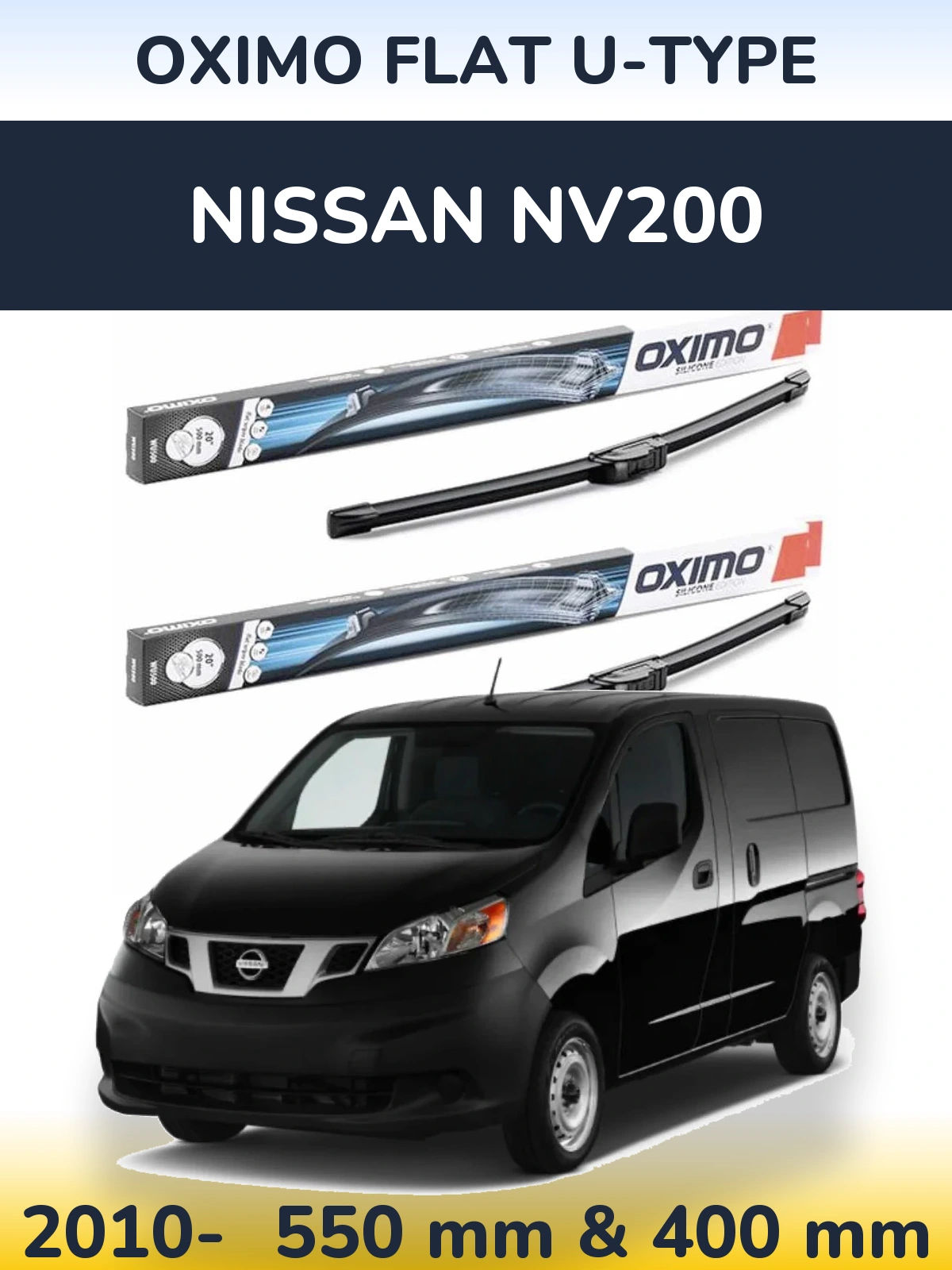 Torkarblad Oximo Flat U-type för Nissan NV200