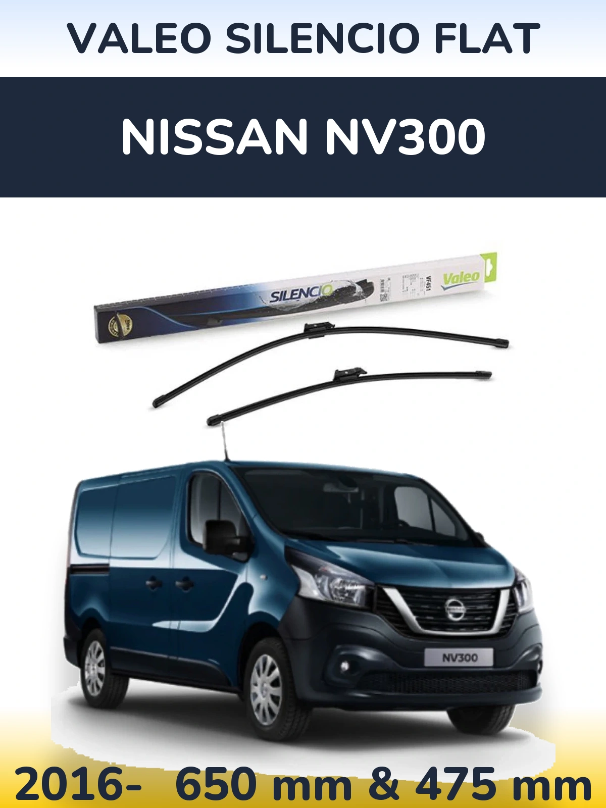Torkarblad Valeo Silencio Flat för Nissan NV300