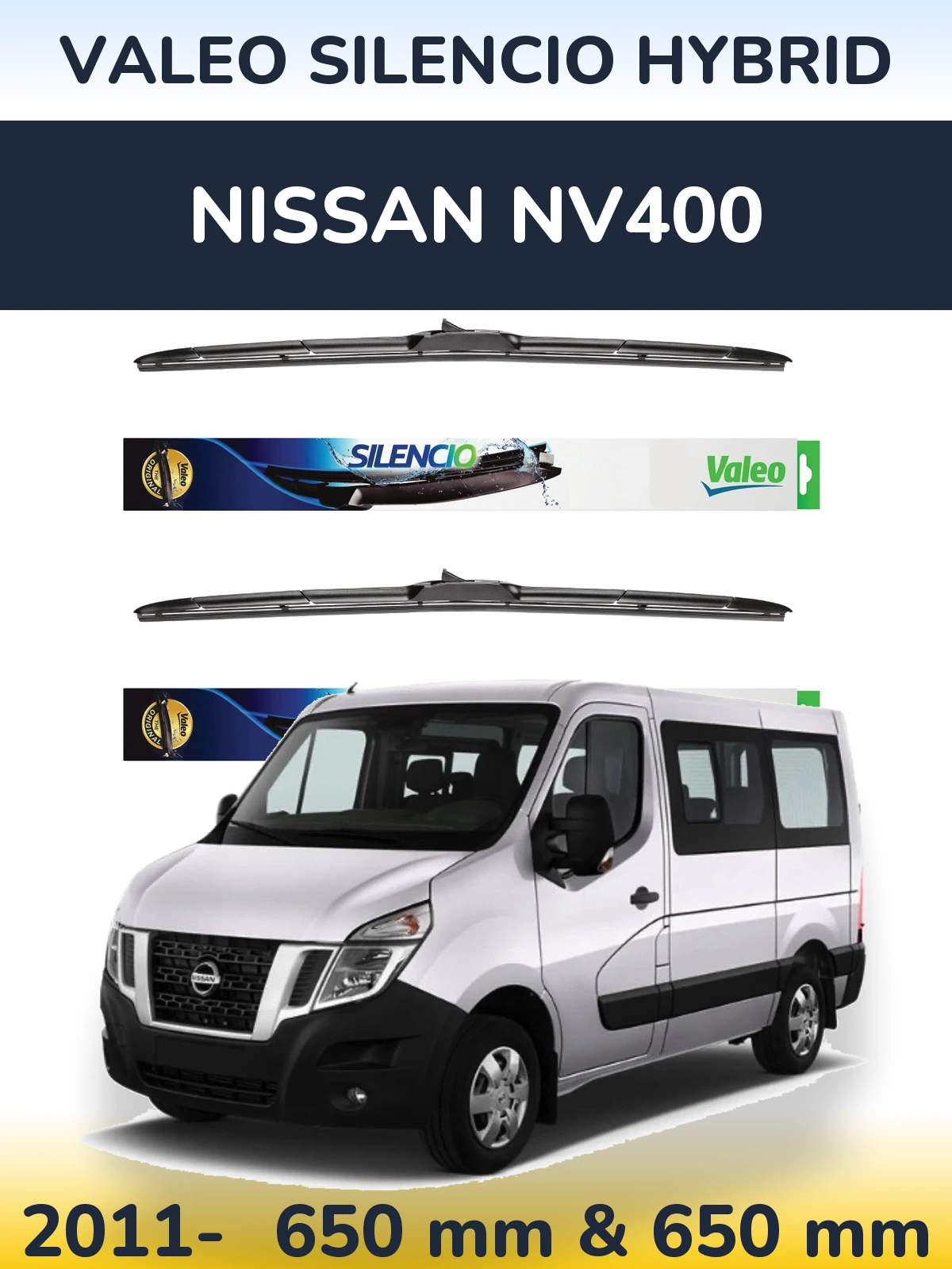 Torkarblad Valeo Silencio Hybrid för Nissan NV400