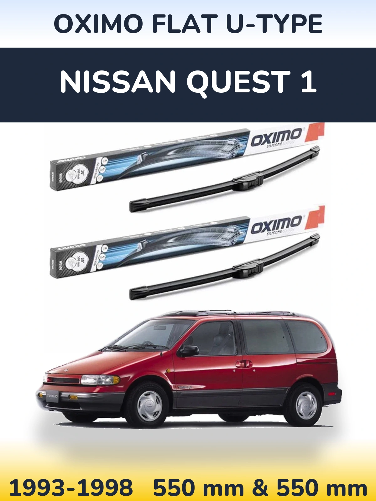Torkarblad Oximo Flat U-type för Nissan Quest 1