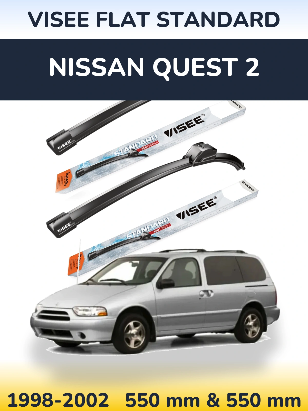 Torkarblad VISEE FLAT STANDARD för Nissan Quest 2