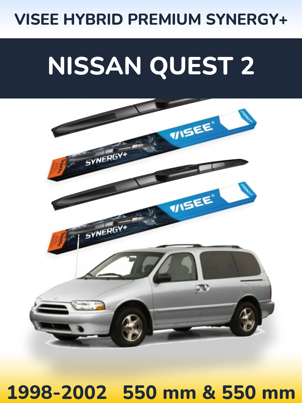 Torkarblad VISEE HYBRID PREMIUM SYNERGY+ för Nissan Quest 2