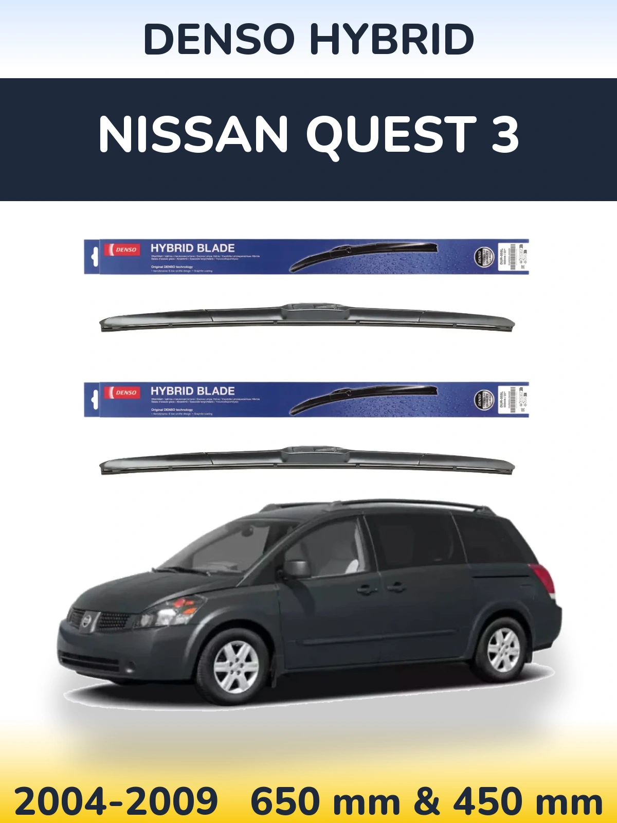 Torkarblad Denso Hybrid för Nissan Quest 3