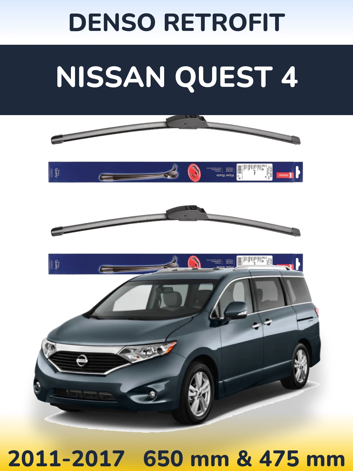 Torkarblad Denso Retrofit för Nissan Quest 4