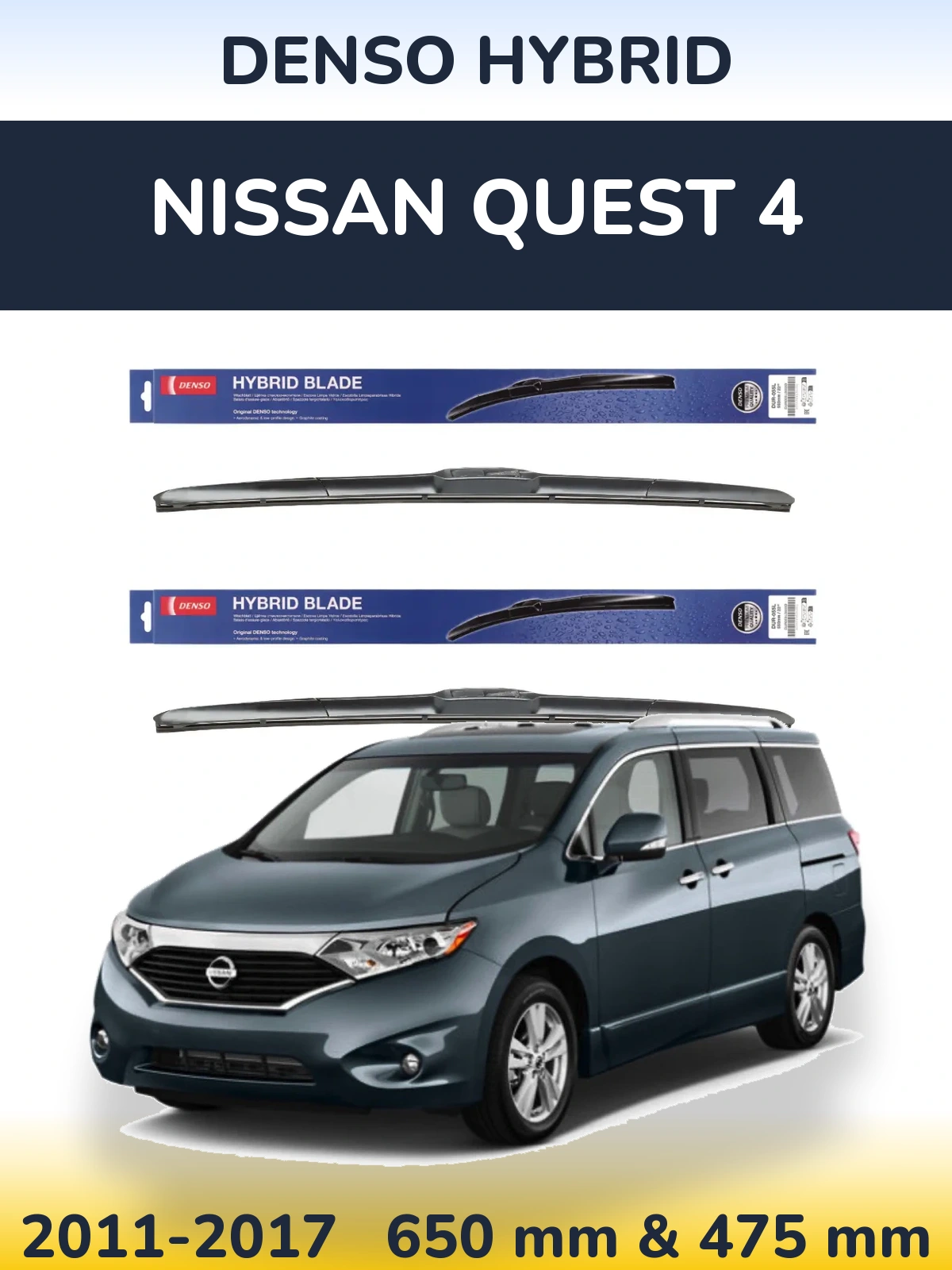 Torkarblad Denso Hybrid för Nissan Quest 4
