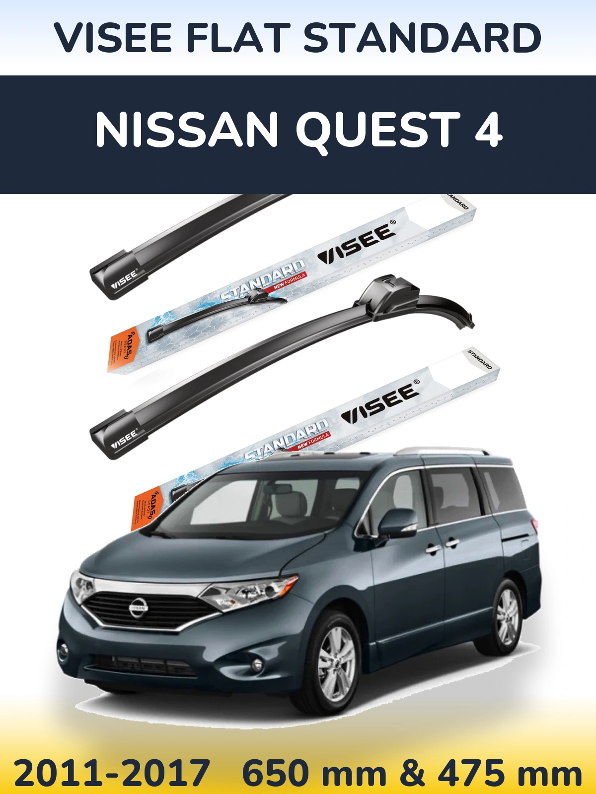 Torkarblad VISEE FLAT STANDARD för Nissan Quest 4