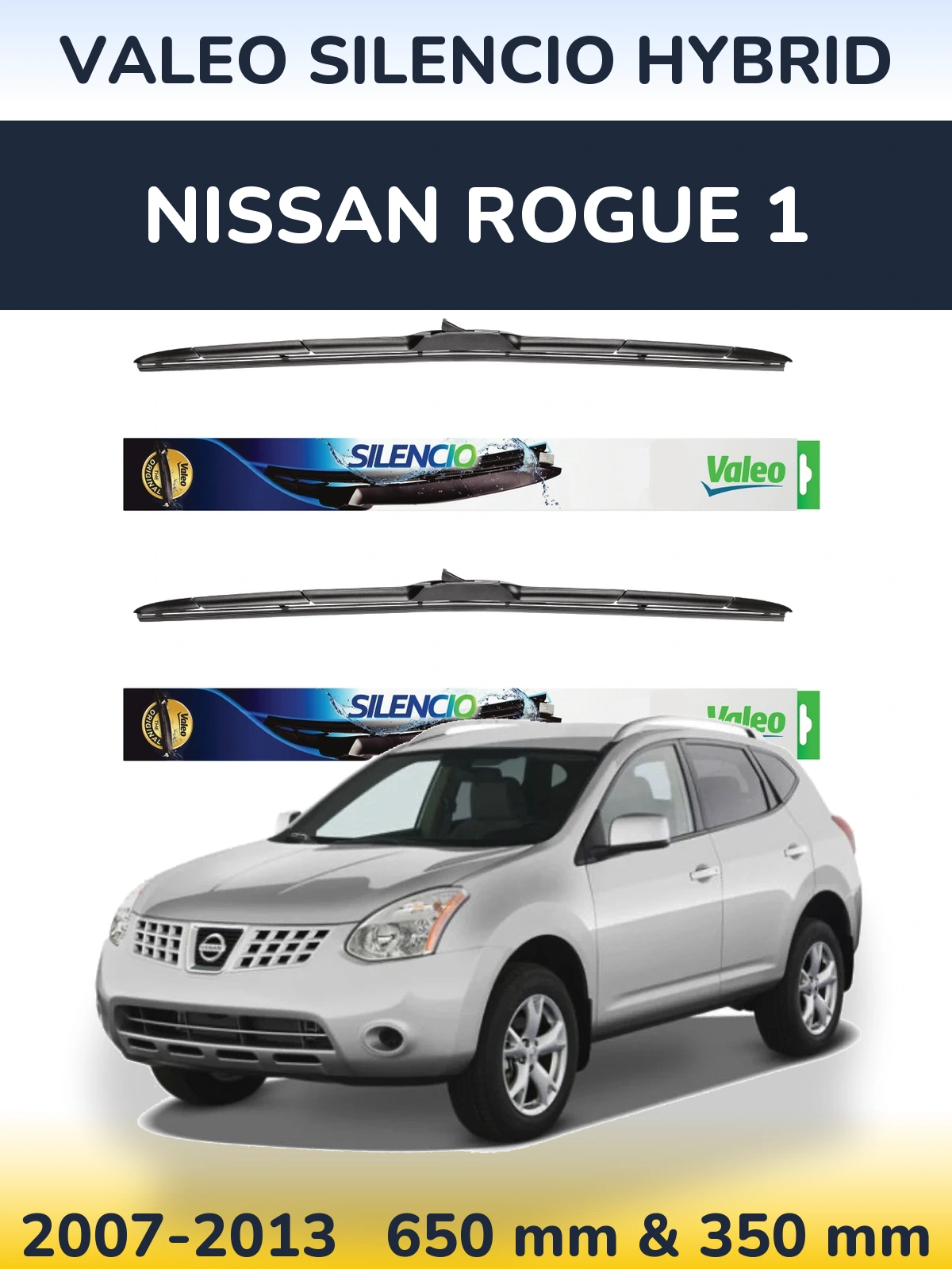 Torkarblad Valeo Silencio Hybrid för Nissan Rogue 1