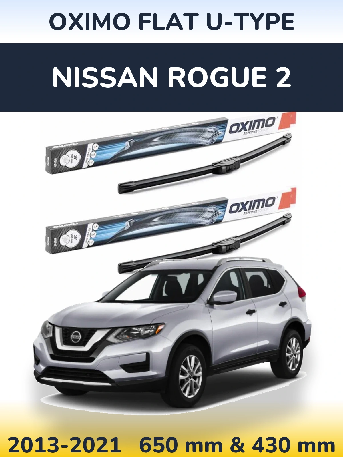 Torkarblad Oximo Flat U-type för Nissan Rogue 2