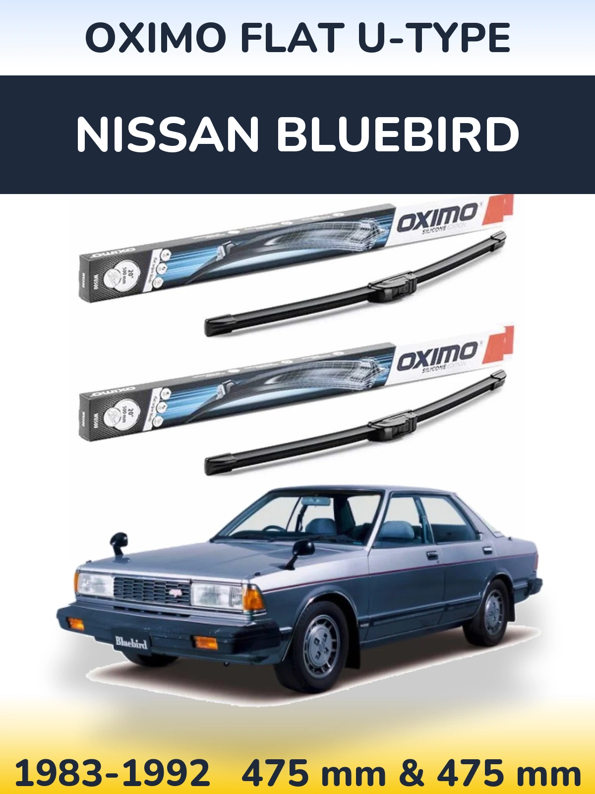 Torkarblad Oximo Flat U-type för Nissan Bluebird