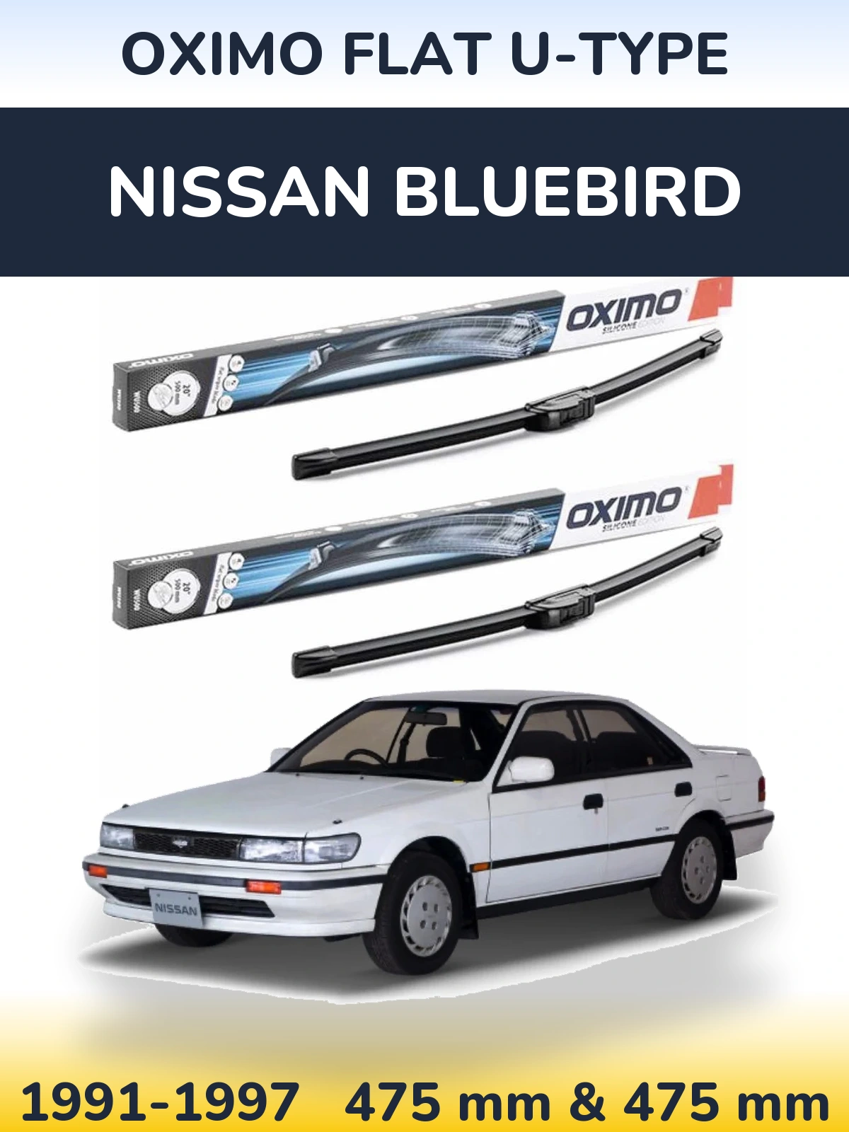 Torkarblad Oximo Flat U-type för Nissan Bluebird