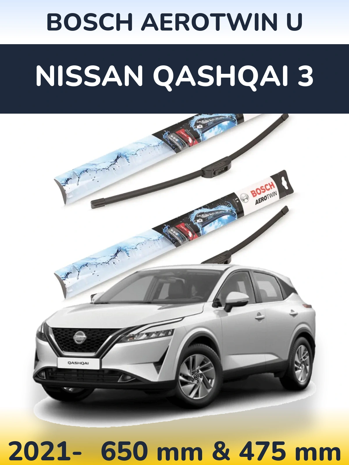 Torkarblad BOSCH AeroTwin U för Nissan Qashqai 3
