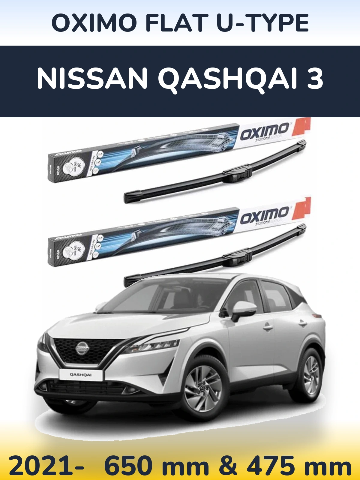 Torkarblad Oximo Flat U-type för Nissan Qashqai 3