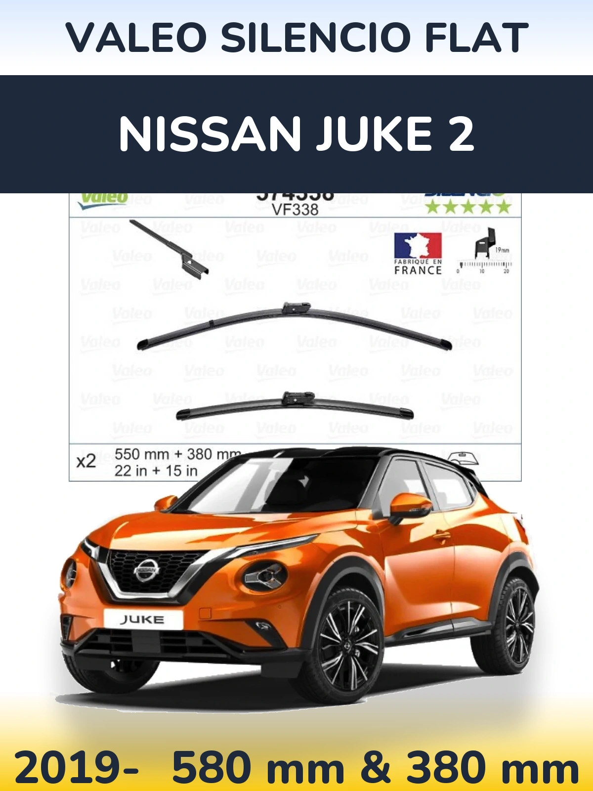 Torkarblad Valeo Silencio Flat för Nissan Juke 2