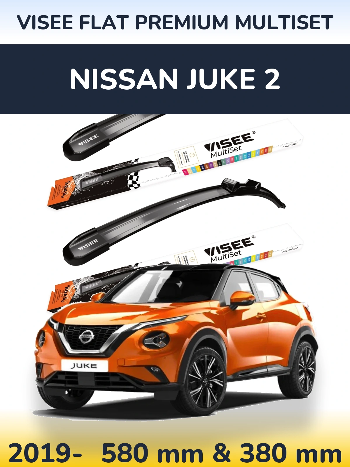 Torkarblad VISEE FLAT PREMIUM MultiSet för Nissan Juke 2