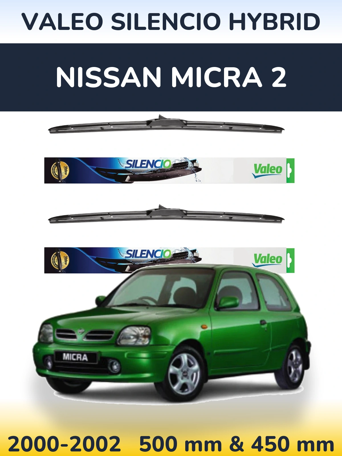 Torkarblad Valeo Silencio Hybrid för Nissan Micra 2