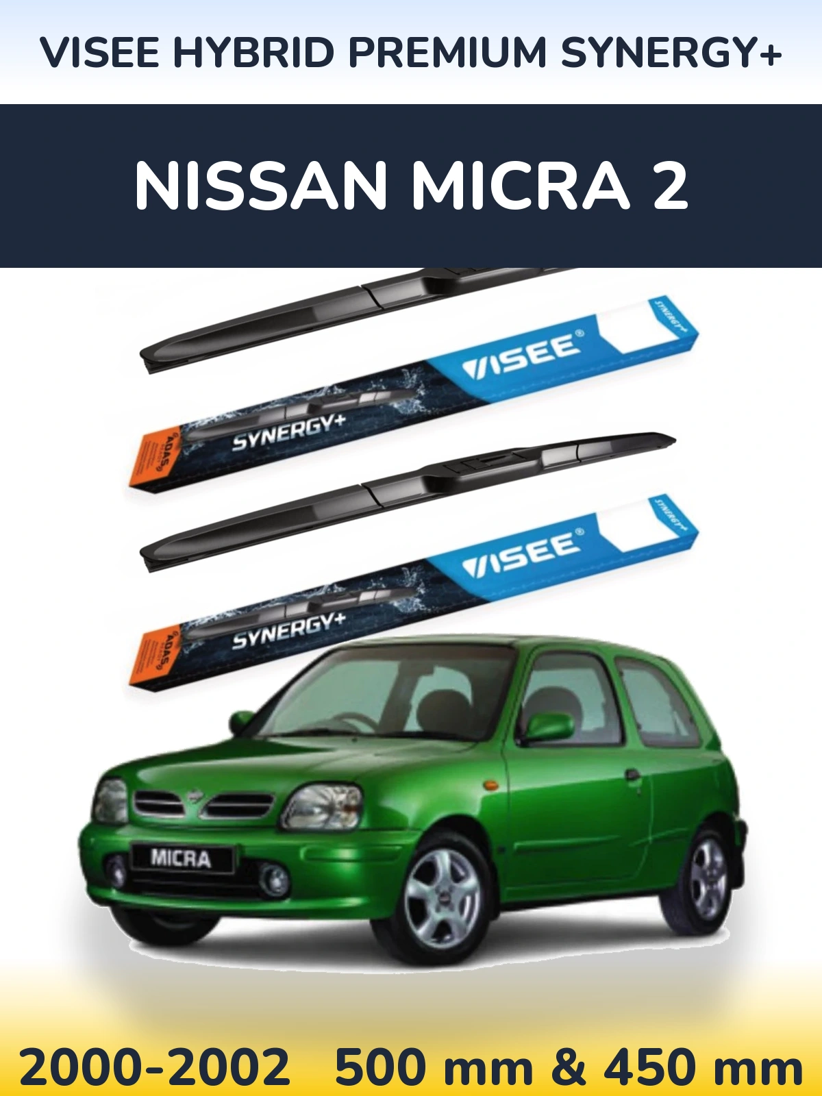 Torkarblad VISEE HYBRID PREMIUM SYNERGY+ för Nissan Micra 2