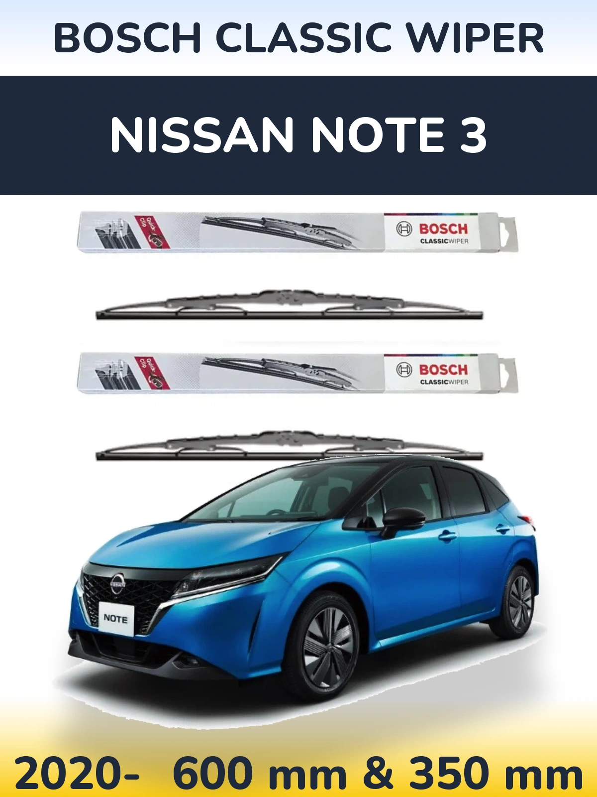 Torkarblad BOSCH Classic Wiper för Nissan Note 3