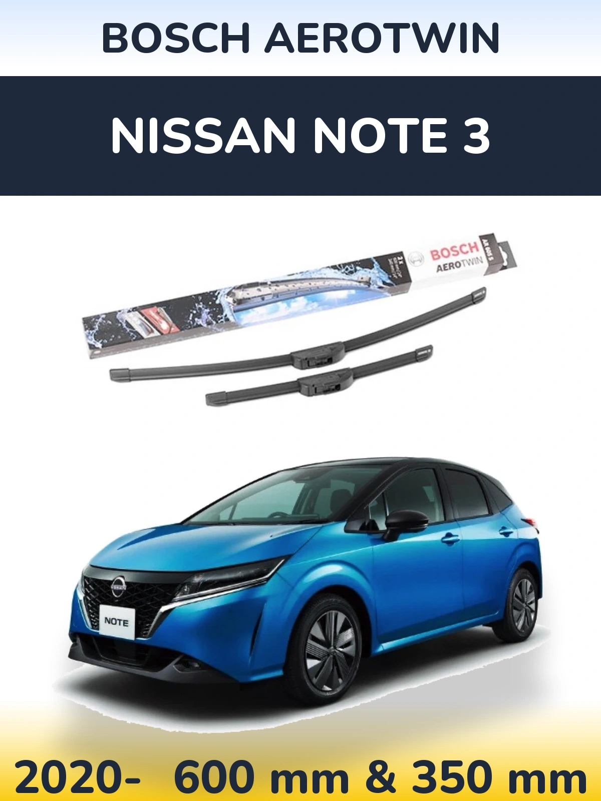 Torkarblad BOSCH AeroTwin för Nissan Note 3