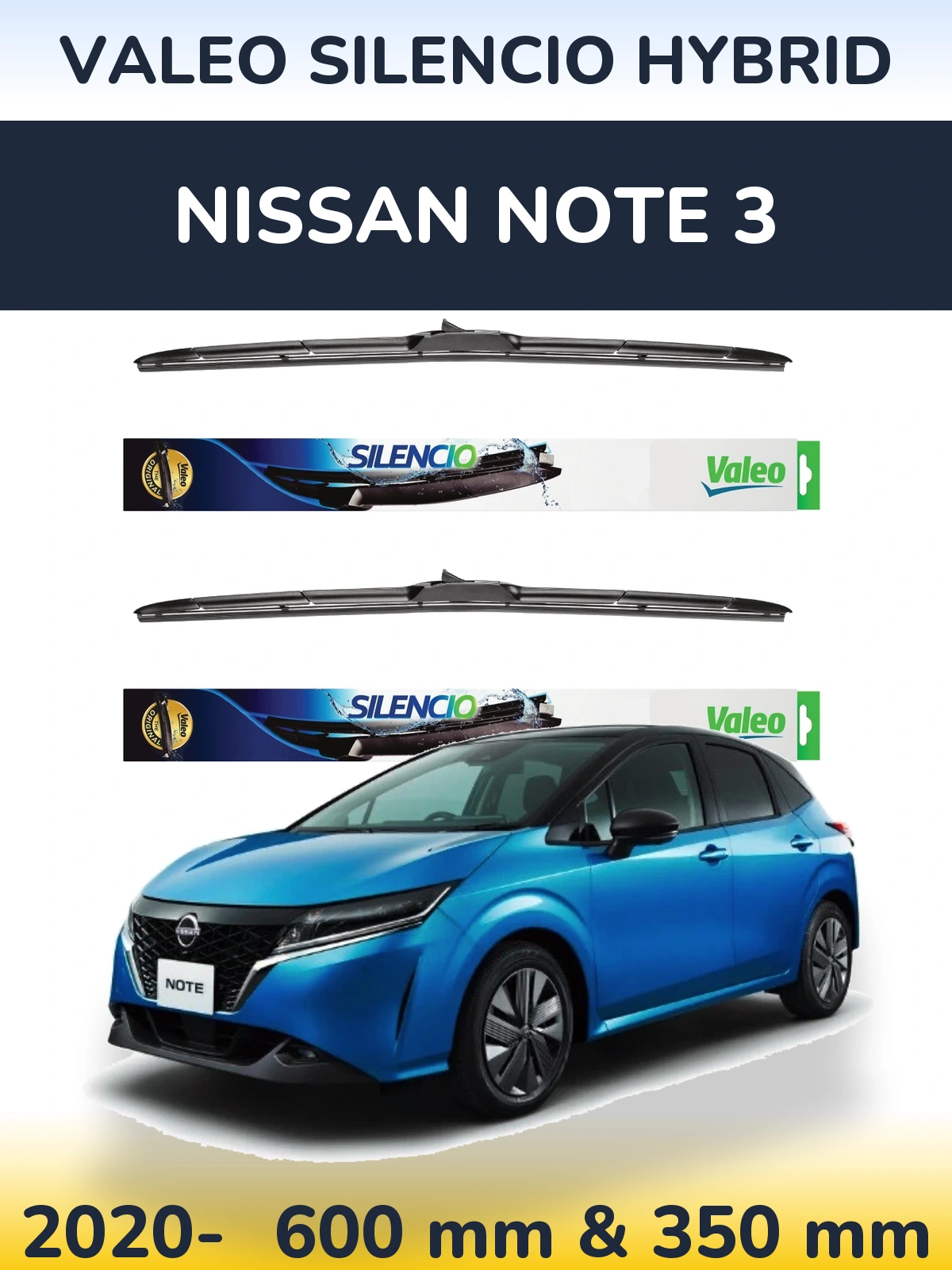 Torkarblad Valeo Silencio Hybrid för Nissan Note 3