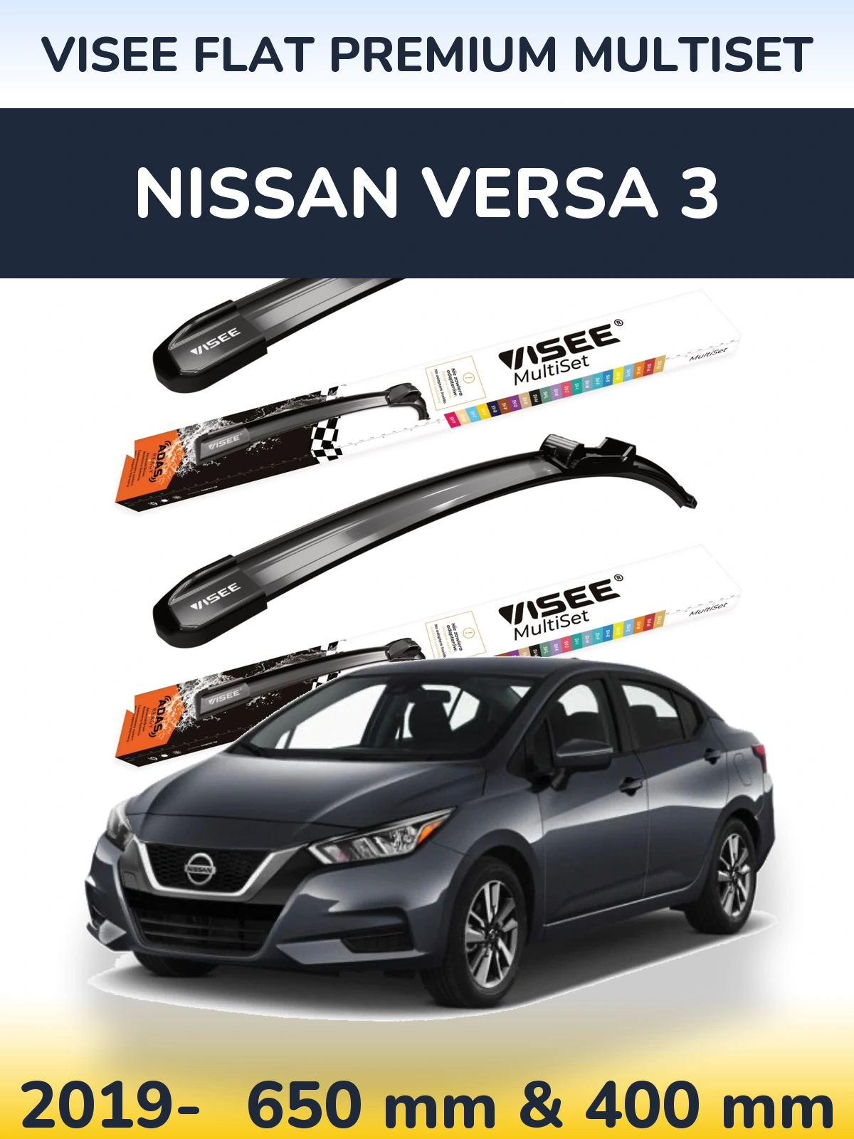 Torkarblad VISEE FLAT PREMIUM MultiSet för Nissan Versa 3