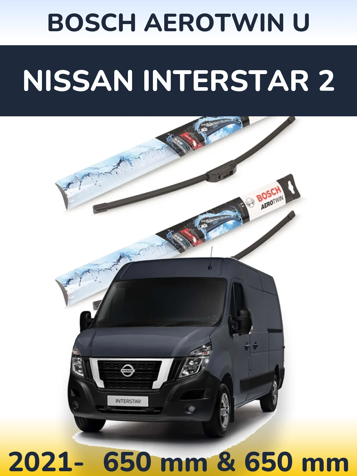 Torkarblad BOSCH AeroTwin U för Nissan Interstar 2