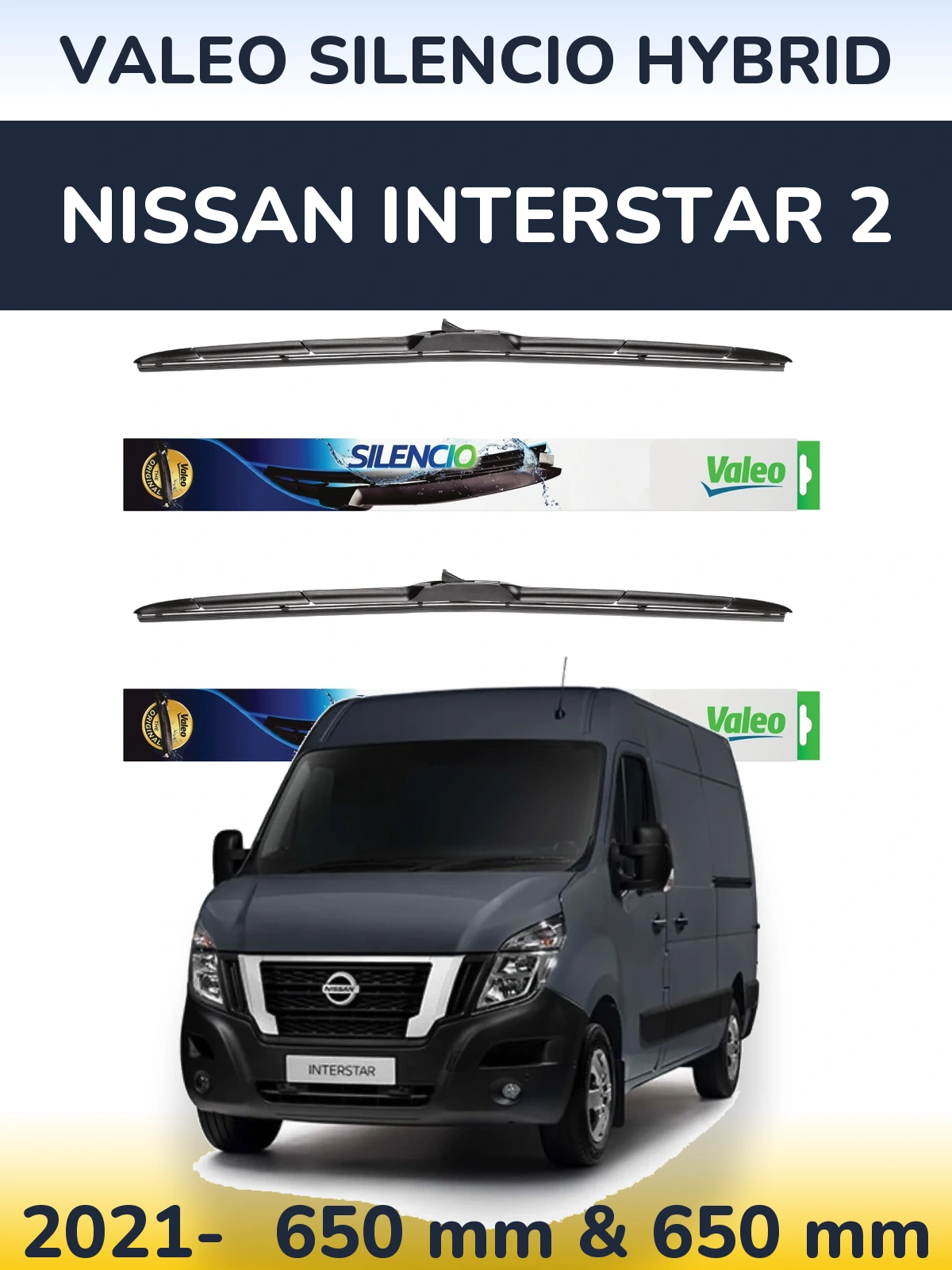 Torkarblad Valeo Silencio Hybrid för Nissan Interstar 2