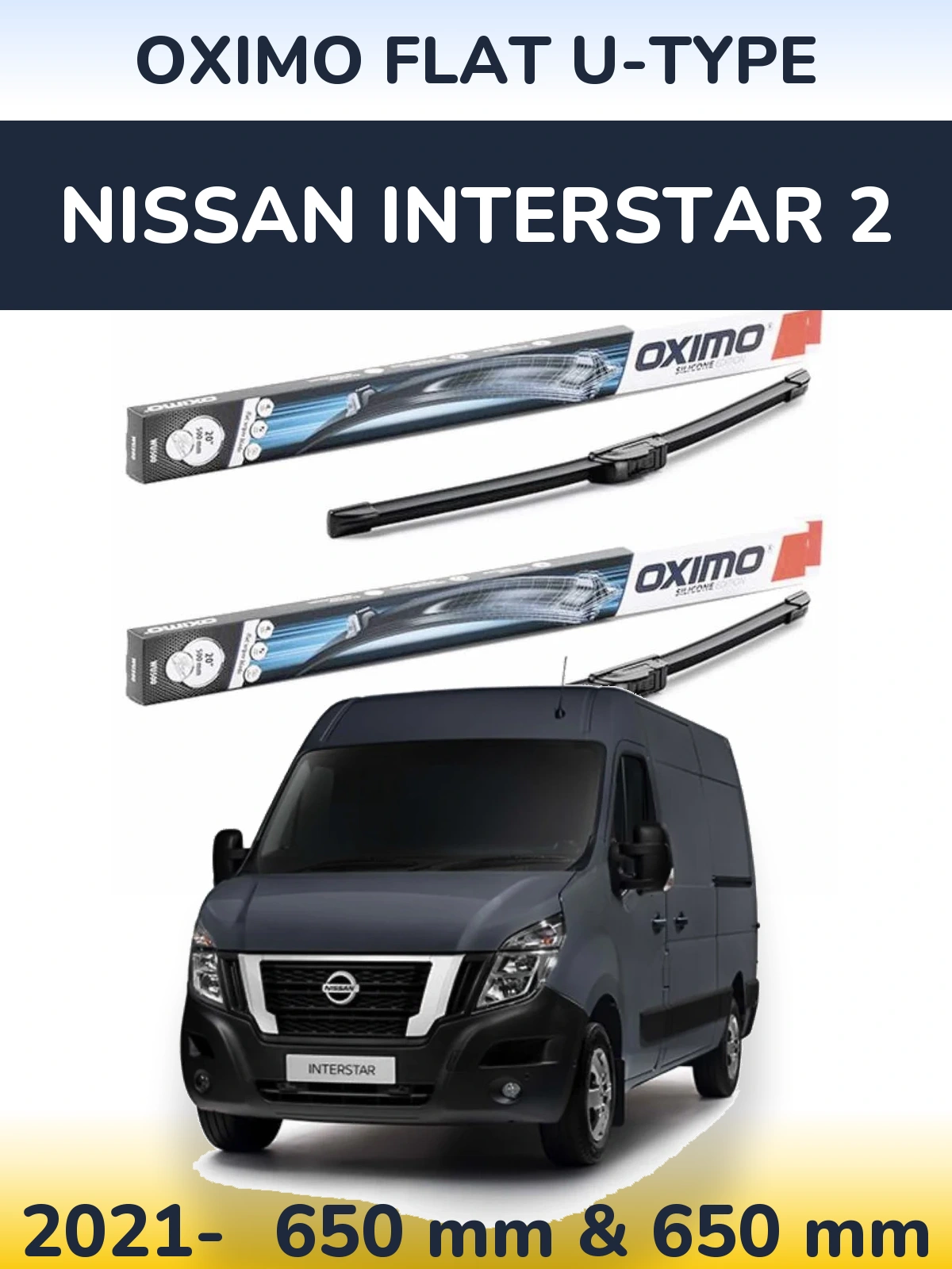 Torkarblad Oximo Flat U-type för Nissan Interstar 2