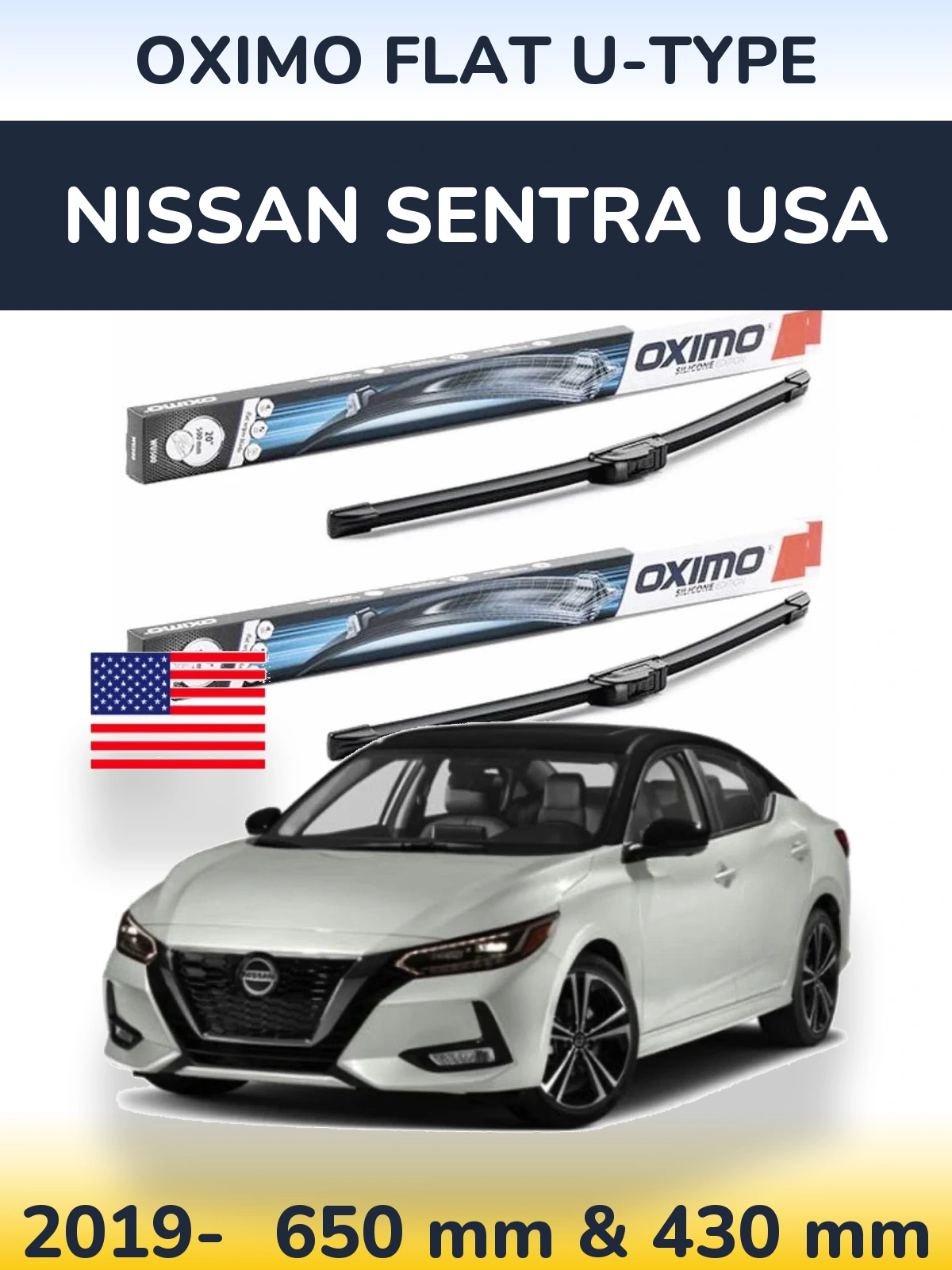 Torkarblad Oximo Flat U-type för Nissan Sentra USA