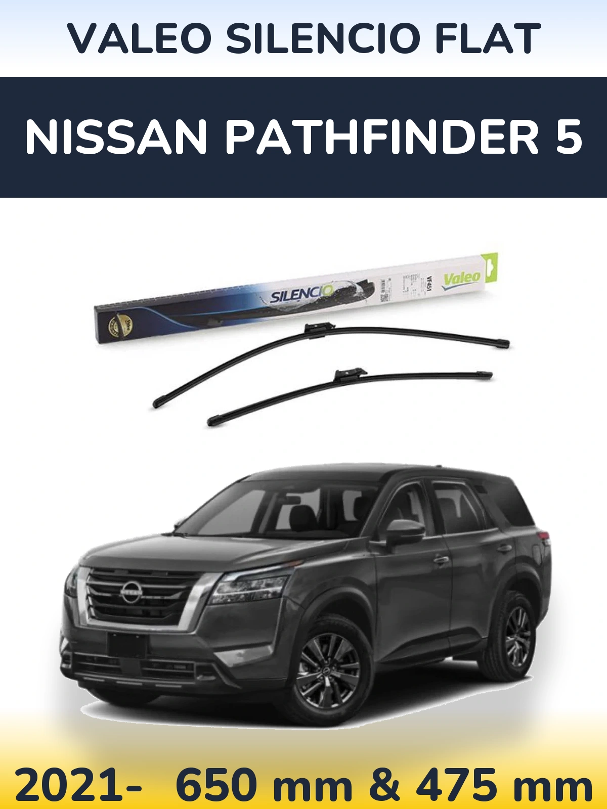 Torkarblad Valeo Silencio Flat för Nissan Pathfinder 5