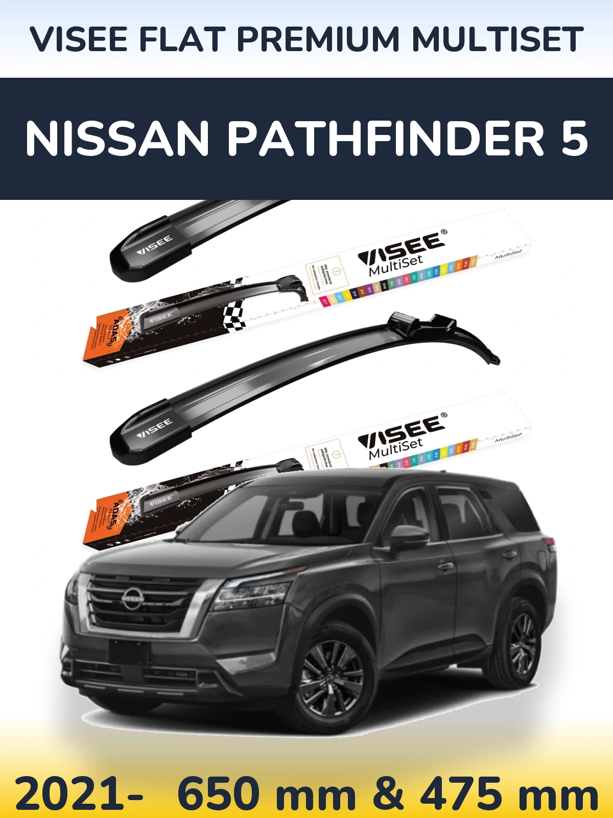 Torkarblad VISEE FLAT PREMIUM MultiSet för Nissan Pathfinder 5