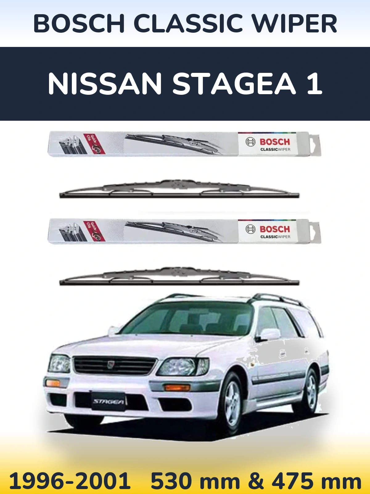 Torkarblad BOSCH Classic Wiper för Nissan Stagea 1