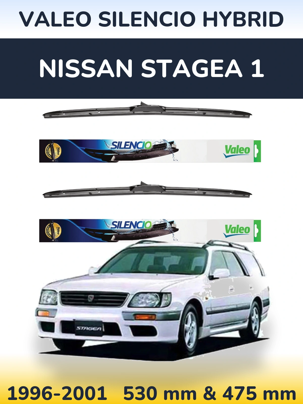 Torkarblad Valeo Silencio Hybrid för Nissan Stagea 1