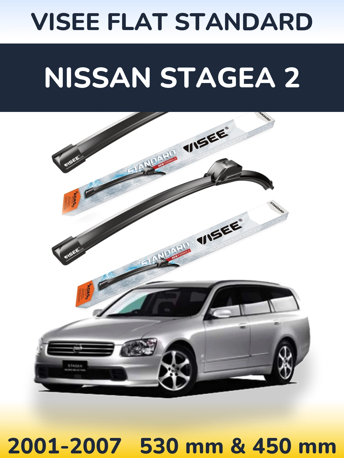 Torkarblad VISEE FLAT STANDARD för Nissan Stagea 2